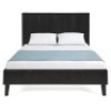 Modern Faux Leather Platform Bed Frame w/ Wooden Slats. Full Size. Appears New