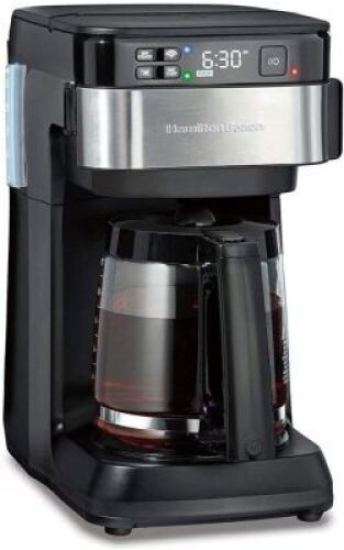 &nbsp;Hamilton Beach Works with Alexa Smart Coffee Maker, Programmable, 12 Cup Capacity, Black and Stainless Steel. - E-Commerce Return