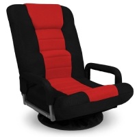 Gaming Floor Chair w/ 360-Degree Swivel, Armrest, Adjustable Backrest. Red and Black. Appears New