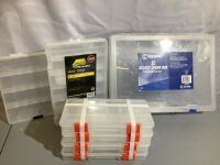 Lot of (4) Misc. Fishing Storage Containers, Appears New, 1 Missing Clip