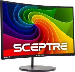 Sceptre 24" Curved 75Hz Gaming LED Monitor Full HD 1080P HDMI VGA Speakers, VESA Wall Mount Ready 