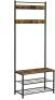 VASAGLE Industrial Coat Tree, Hallway Shoe Rack and Bench with Shelves