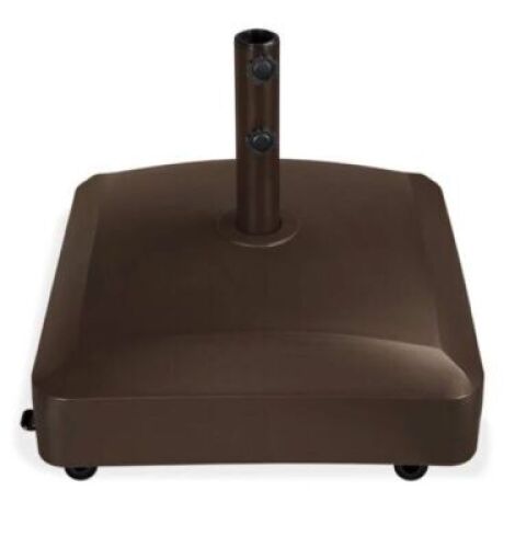 Fillable Mobile Umbrella Base Stand w/ 4 Wheels, 2 Locks, 123lb Capacity, Appears New