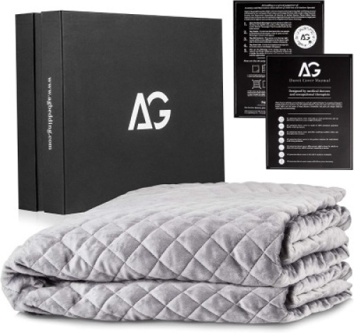AG Bedding Removable Duvet Cover for Weighted Blanket - Duvet Cover - 60 x 80 Inches - Designed for Weighted Blanket Adult | Light Grey. NEW