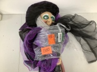 Wicked Wanda Standing Animatronic Witch with Sounds, LED Eyes - 5ft