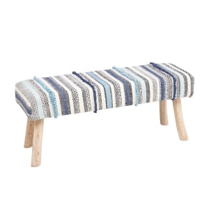 Pier1 Zaire Blue Stripe Bench. NEW