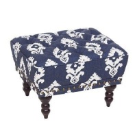 Pier1 Chas Ottoman Boldini Ikat Navy. NEW. MATCHES LOT #78 ON THIS AUCTION
