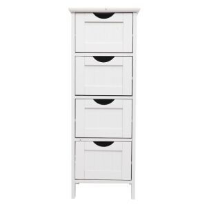 Free-Standing Wooden Storage Cabinet with 4 Drawers