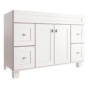 Diamond FreshFit Palencia 48-in White Bathroom Vanity Cabinet. Appears New