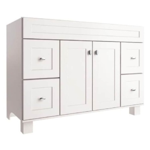 Diamond FreshFit&nbsp;Palencia 48-in White Bathroom Vanity Cabinet. Appears New