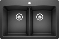 33" x 22"&nbsp;Blanco 440221 Diamond 33" Drop-In or Undermount Double Basin - Anthracite