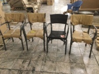 Lot of (4) Pier1 Del Ray Mocha Stacking Chairs. Appear New
