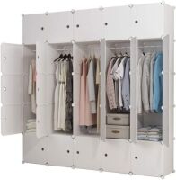 KOUSI Portable Cube Storage Organizer, 10 Cubes + 5 Hanging Sections