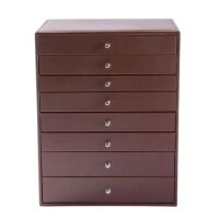 Faux Leather & Wood 8 Drawer&nbsp;Jewelry Organizer