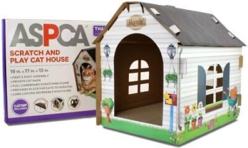 ASPCA Cat House & Scratcher w/ Bonus Catnip Included - Appears New, Damaged Box