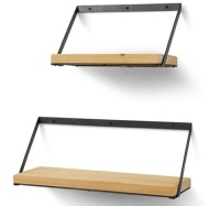 Set of 2&nbsp;Floating Rustic Wood Shelves, Appears New