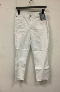 Natural Reflections Womens White Denim Jeans, Size 14, E-Comm Return