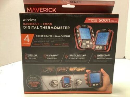 Maverick Wireless Barbecue + Food Digital Thermometer, Appears New