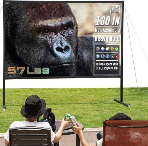 GORILLASPRO Portable Projector Screen,&nbsp;130 Inch with Stand. Appears New