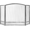 3-Panel Simple Steel Mesh Fireplace Screen w/ Rustic Worn Finish - 47x29in