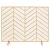 Single Panel Iron Chevron Fireplace Screen w/ Antique Finish - 38x31in