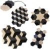 Case of (10) New&nbsp;MOMOJI Modular Area Rug | 7-in-1 Create Your Own Design- Black, Off White and Grey | Geometric Changeable Tiles. You are getting 10 packs in this lot.