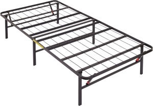 Foldable 14" Black Metal Platform Bed Frame with Tool-Free Assembly, No Box Spring Needed, Twin  