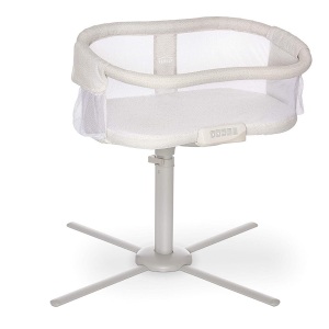 HALO BassiNest Swivel Sleeper, Bedside Bassinet, Soothing Center with Nightlight, Vibration and Sound, Premiere Series, Pebble  