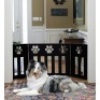 Pet Store Wooden Paw Decor Pet Gate (Black).&nbsp;Measures 19" high and adjusts to up to 4 feet wide. NEW