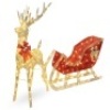 Lighted Christmas Reindeer & Sleigh Outdoor Decor Set w/ LED Lights&nbsp;