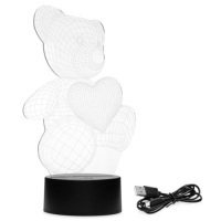 Lot of (5)&nbsp;7 Color 3D&nbsp;Bear LED Night Light Illusion Lamp W/ Touch Switch
