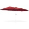 15x9ft Large Double-Sided Rectangular Outdoor Aluminum Twin Patio Market Umbrella w/ Crank
