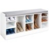 Shoe Storage Rack Bench w/ Padded Seat, 10 Cubbies - 46in&nbsp;