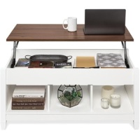 Multifunctional Lift Top Coffee Table w/ Hidden Storage, 3 Cubbies&nbsp;