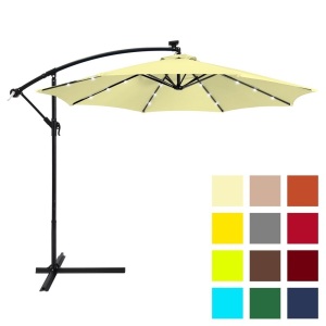 10' Solar LED Offset Patio Umbrella 