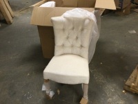 Lot of (2) New Pier1 Colette Ivory Velvet Dining Chairs