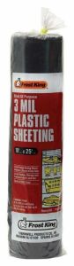 Case of (12) Rolls Frost King Black Poly Sheeting, 3 MIL - 10' x 25' 