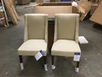 Lot of (2) New Pier1&nbsp;River Pierformance&nbsp;Slub Linen Dining Chairs