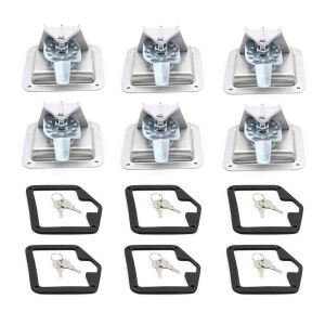 Stainless Steel Folding T-Handle Trailer Door Latch, 6 Pcs 