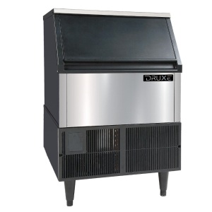 DRUXE 260-Pound/Day Freestanding Icemaker, Stainless Steel Front with Black Exterior Sides