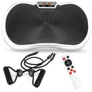 Vibration Plate Exercise Machine Full Body Fitness Platform w/ Bands 