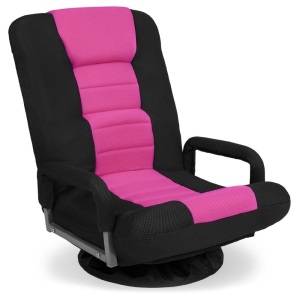 Gaming Floor Chair w/ 360-Degree Swivel, Armrest, Adjustable Backrest 