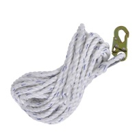 PeakWorks Fall Protection Safety Lifeline Rope Grab, Anchor 50' Vertical Cable, Galvanized Steel Snap Hook&nbsp;