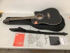 Full Size Beginner Acoustic Guitar Set with Case, Strap - 41in, Missing Pieces, Cosmetic Damage