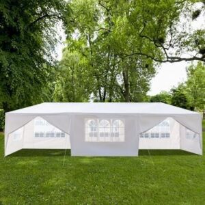 10' x 30' Outdoor Canopy Party Wedding Tent White Pavilion 8 Removable Walls 