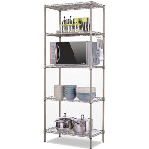 5-Tier Wire Shelf Rack Adjustable Storage Unit 