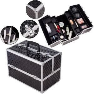 Professional Aluminum Travel Makeup Train Case with Dividers 