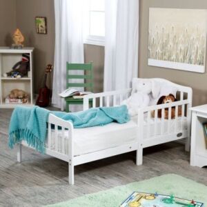 Wooden Baby Toddler Bed with Safety Guardrails