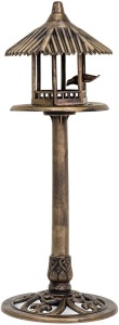 Standing Pedestal Bird Feeder w/Gazebo Top, Antique Bronze  