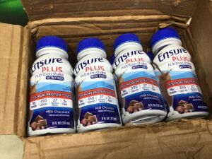 Case of (24) Ensure Plus Nutrition Shake with Fiber, Chocolate, 8 Fl Oz 